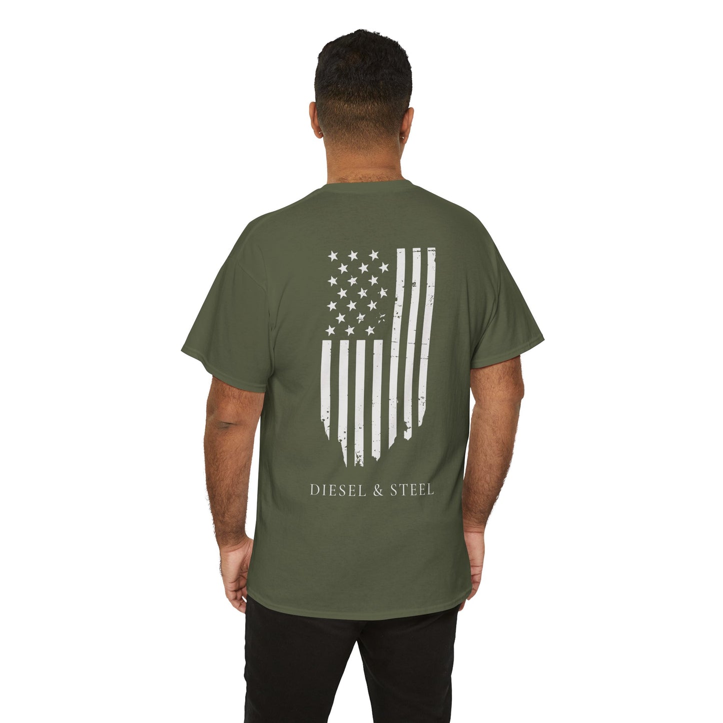 Diesel & Steel American Flag Tee - Unisex Heavy Cotton T-Shirt