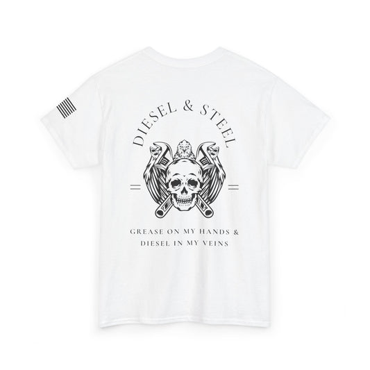 Diesel & Steel Skull Graphic T-Shirt - Unisex Heavy Cotton Tee