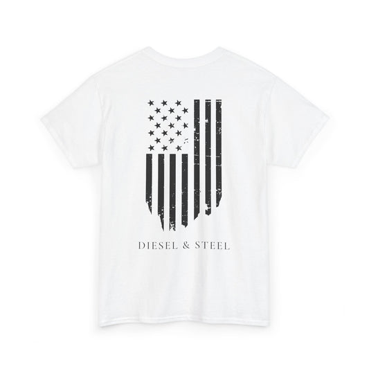 Diesel & Steel American Flag Tee - Unisex Heavy Cotton T-Shirt